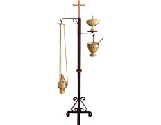 Black and gold forged censer holder
