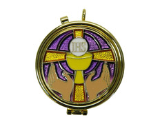 Add to Cart Viaticum with enameled golden Cross and purple background Viaticum with enameled golden Cross and purple background