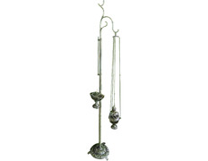 Censer holder with circular silver bath foot