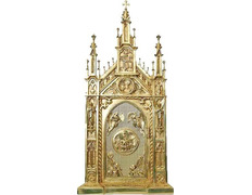 Tabernacle in bronze with exhibitor for the Blessed Sacrament