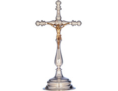 Silver crucifix with golden Christ