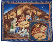 Christmas tapestry and cushion | Canvas of the Nativity of Bethlehem