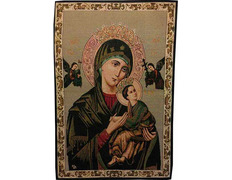 Tapestry Byzantine Icon Virgin Perpetual Help