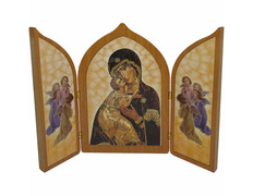 Our Lady of Perpetual Help | Wood Imitation Religious Triptych