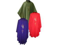 Add to Cart Chasuble embroidered with cross, chalice and spike red Chasuble embroidered with cross, chalice and spike red