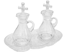 Add to Cart Glass Cruets with Cross Stopper Glass Cruets with Cross Stopper