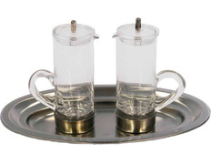 Add to Cart Glass cruets with stainless steel tray Glass cruets with stainless steel tray
