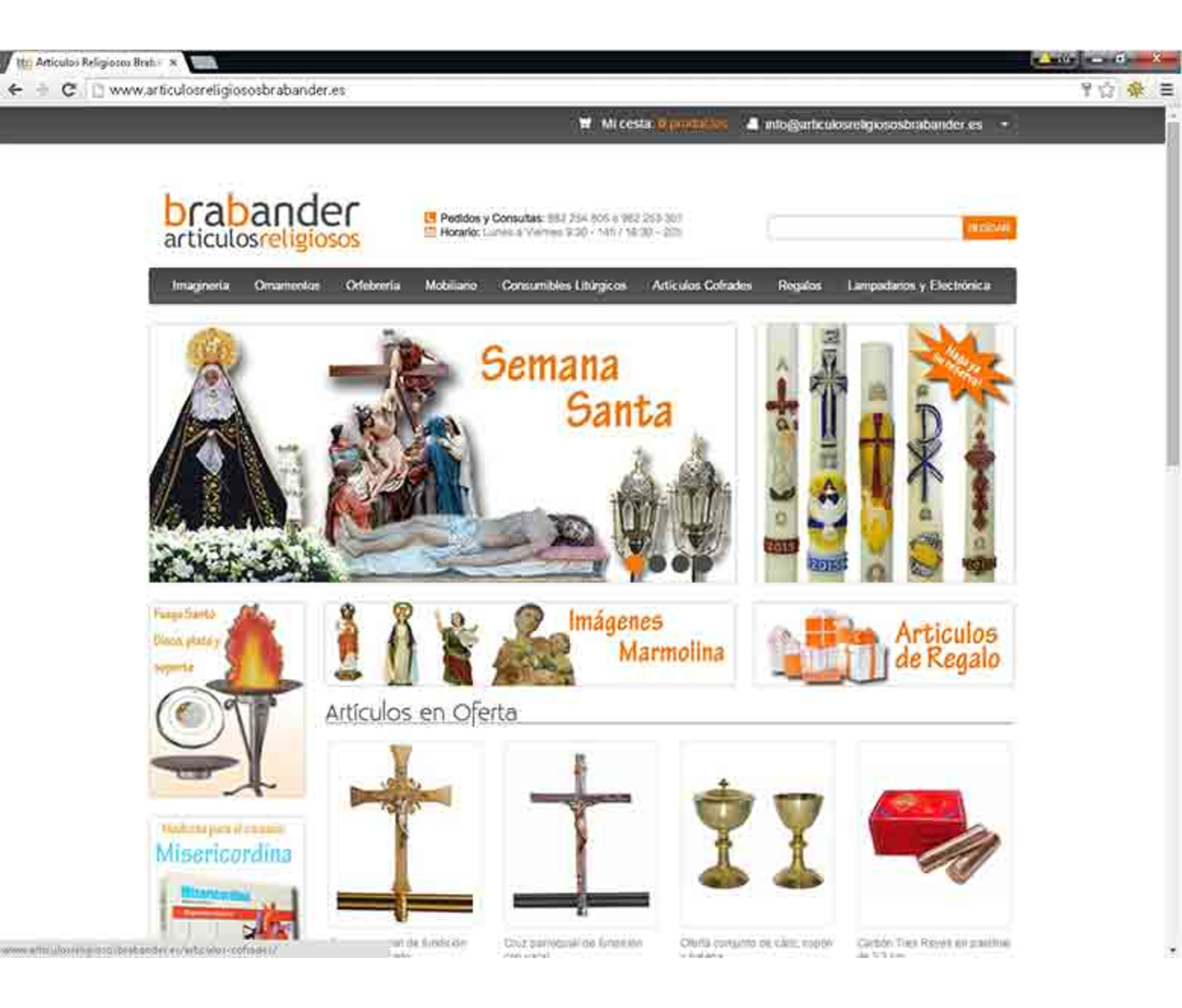 Online store Sale of religious objects chasubles, tabernacles...