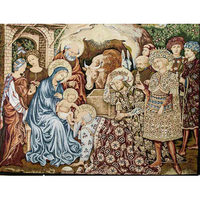 Catholic Christmas tapestry: Adoration of the Magi