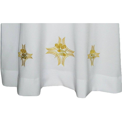 White polyester alb with embroidery