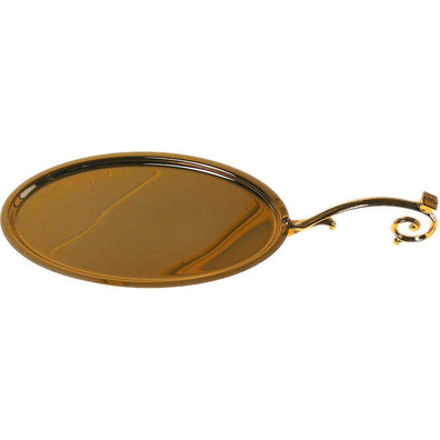 Communion tray made of gold metal