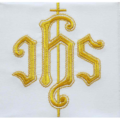 Altar set with JHS embroidered with gold thread