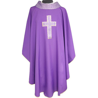 Chasuble four colors | Purple Latin Cross embroidery