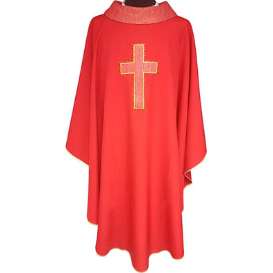 Chasuble four colors | Red Latin Cross embroidery