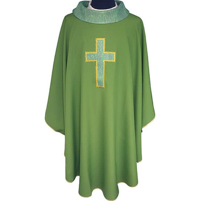 Chasuble four colors | Green Latin Cross embroidery