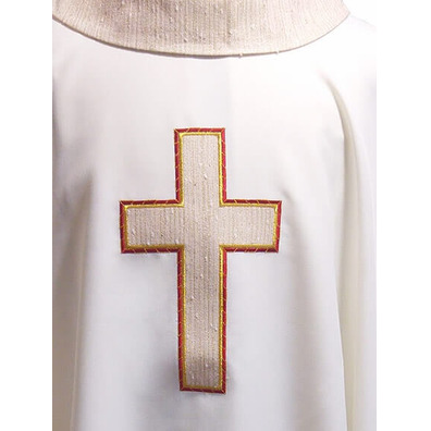 Chasuble four colors | Beige Latin Cross embroidery