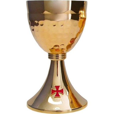 Chalice with gold bath and red enamelled Cross