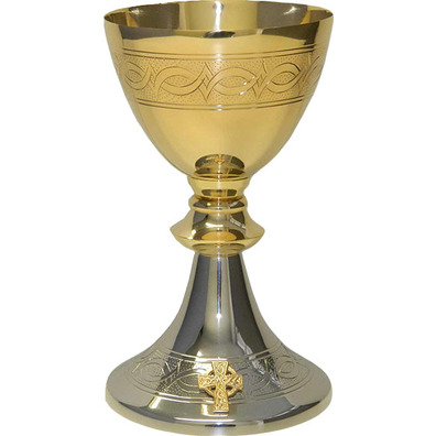 Goblet with silver plating and gold plating