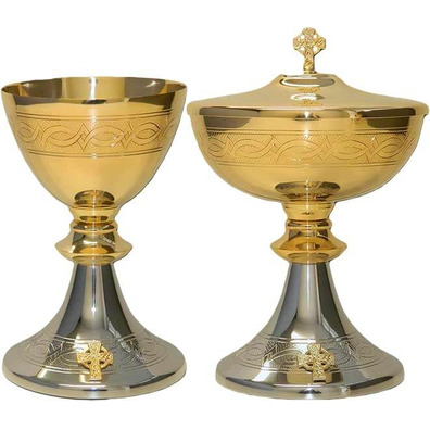Goblet with silver plating and gold plating