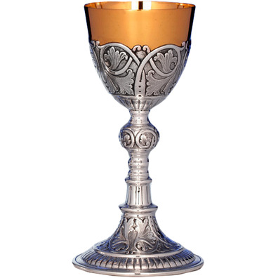 Silver goblet with gold top