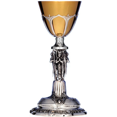 Silver chalice with Angels in the knot