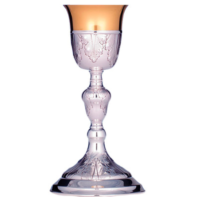 Silver goblet with simple carving