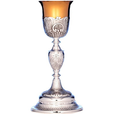 Silver goblet with chiselled shells