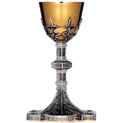 Silver chalice with golden cup
