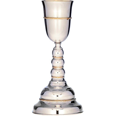 Silver goblet with wavy knot