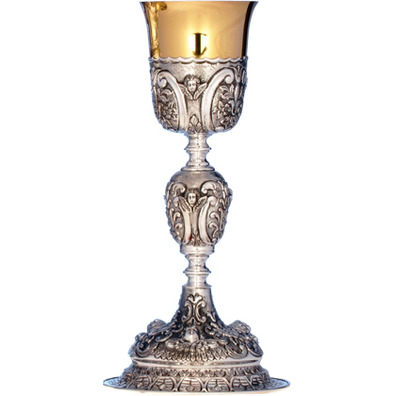 Silver chalice with gold plated cup