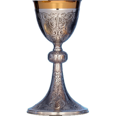 chiselled silver goblet