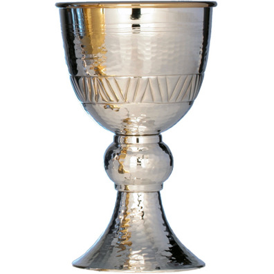 Classic style chiselled silver goblet