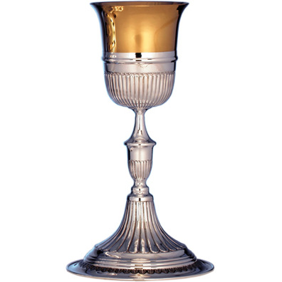 Chalice of sterling silver with golden cup