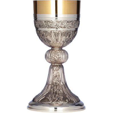 Silver chalice with circular foot