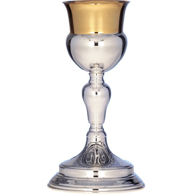 Silver goblet with embossed JHS