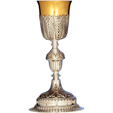 Silver goblet with acorn-shaped knot