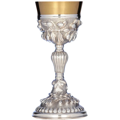 Silver goblet with embossed ornamentation