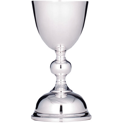 Smooth silver chalice with 19 cm. Tall