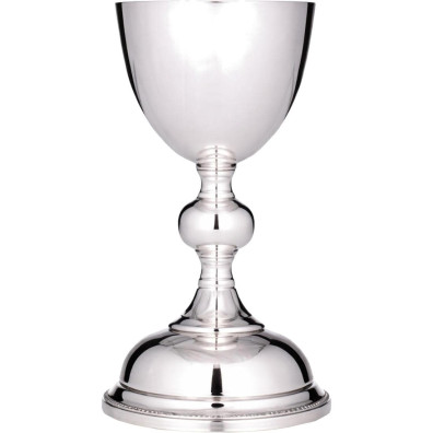 Smooth silver chalice with 19 cm. Tall