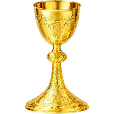 Embossed silver chalice with gold plating