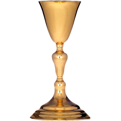 Smooth silver goblet with gold finish