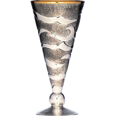 Modern silver goblet with circular base