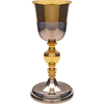 Silver and gold chalice with circular base