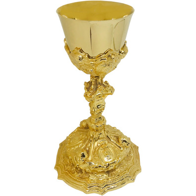 Gold-plated bronze rococo chalice