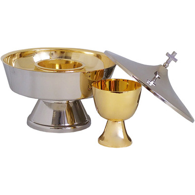 Ciborium two species of silver-plated metal