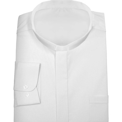 Clergy shirt with collar | White | L/S