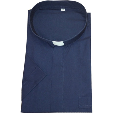 Catholic priest clergy collar shirt | Navy Blue S/S