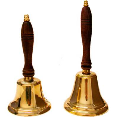 Bronze bell with wooden handle