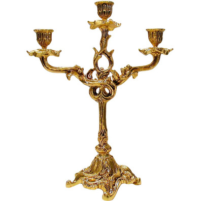 Bronze candlestick for three candles