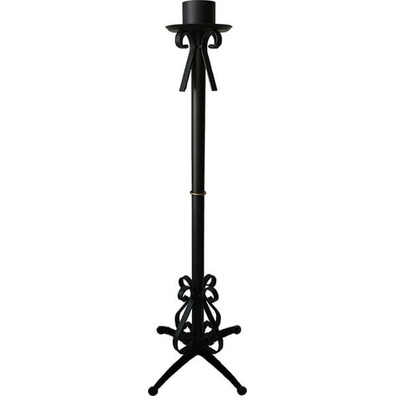 Religious wrought iron candlestick